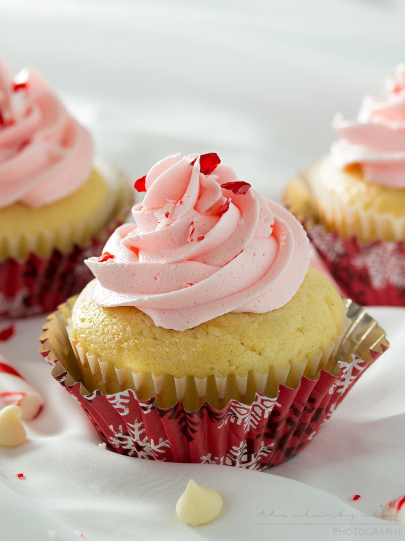 White Chocolate Cupcakes with Peppermint Buttercream - The Chunky Chef