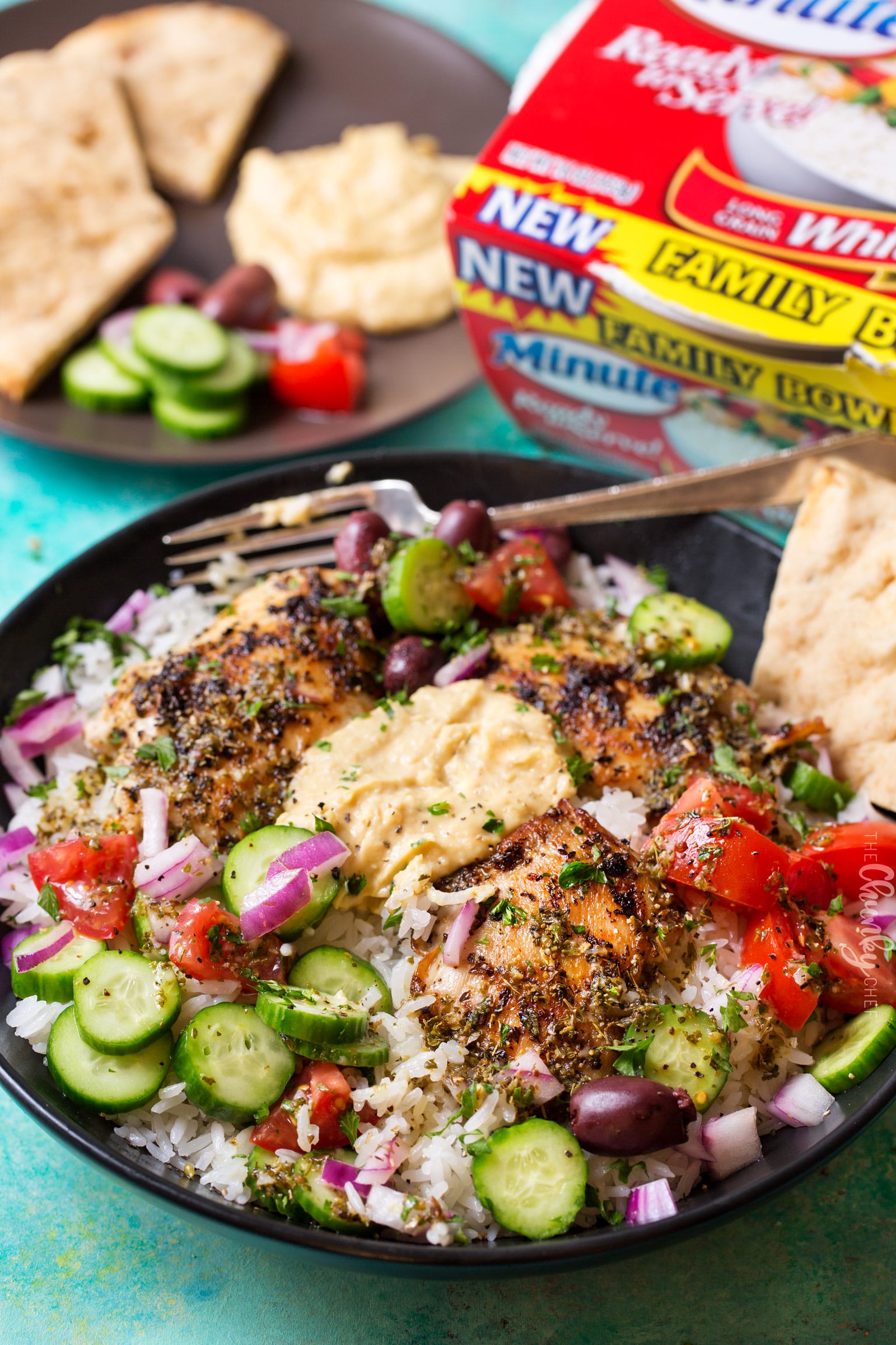 20 Minute Greek Chicken Rice Bowl - The Chunky Chef