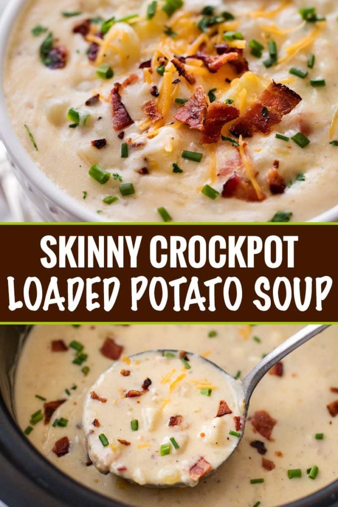 Skinny Crockpot Loaded Potato Soup The Chunky Chef