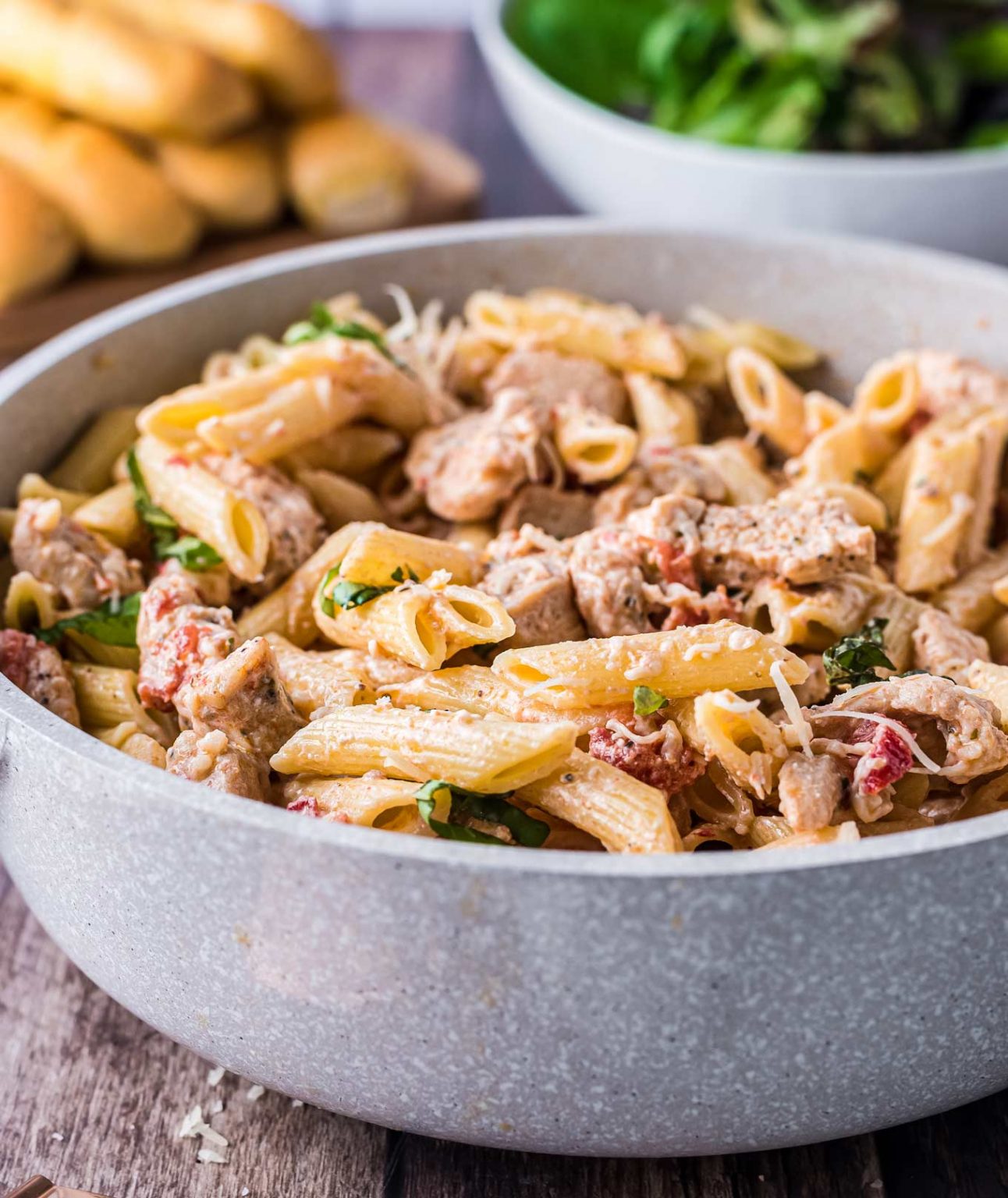 Creamy Sun Dried Tomato Chicken Pasta The Chunky Chef