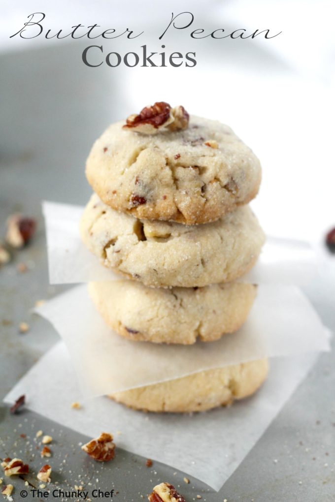 Butter Pecan Melt in Your Mouth Cookies - The Chunky Chef