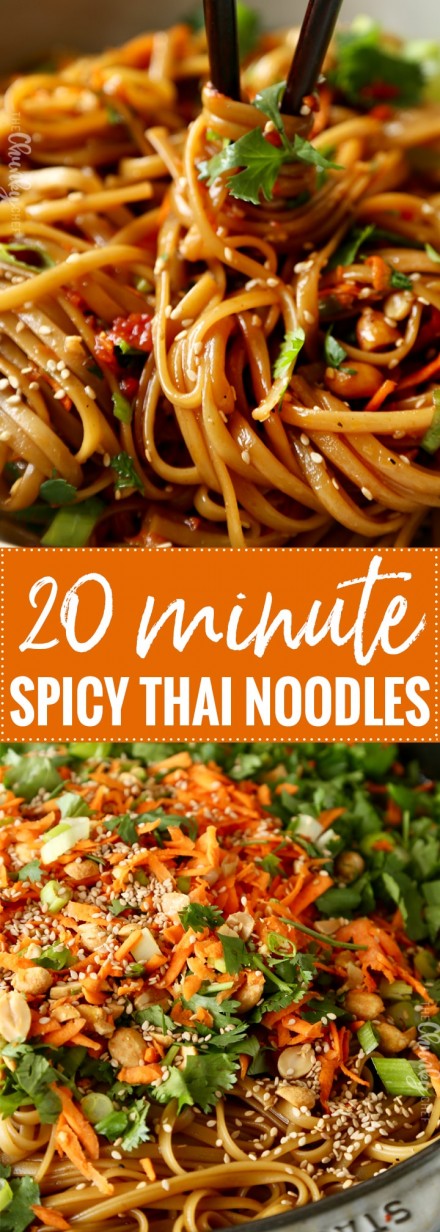 20 Minute Spicy Thai Noodles - The Chunky Chef