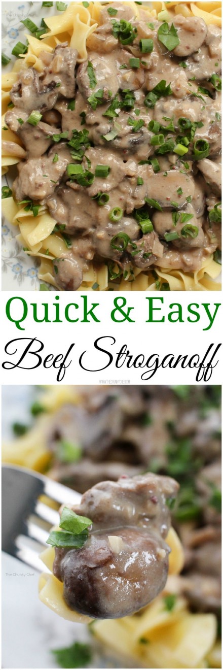 Quick And Easy Beef Stroganoff The Chunky Chef