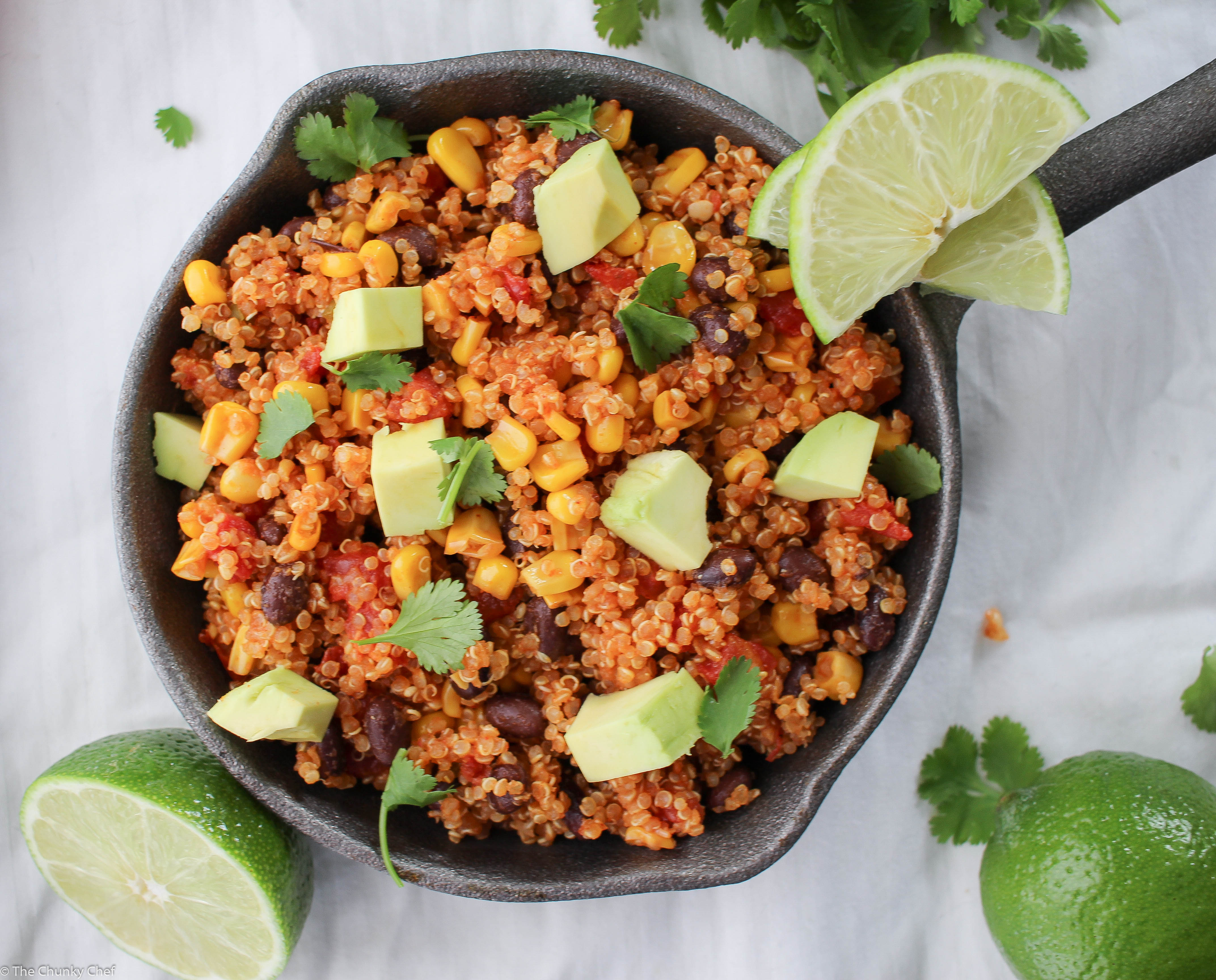 One-Pan Mexican Quinoa Skillet - The Chunky Chef