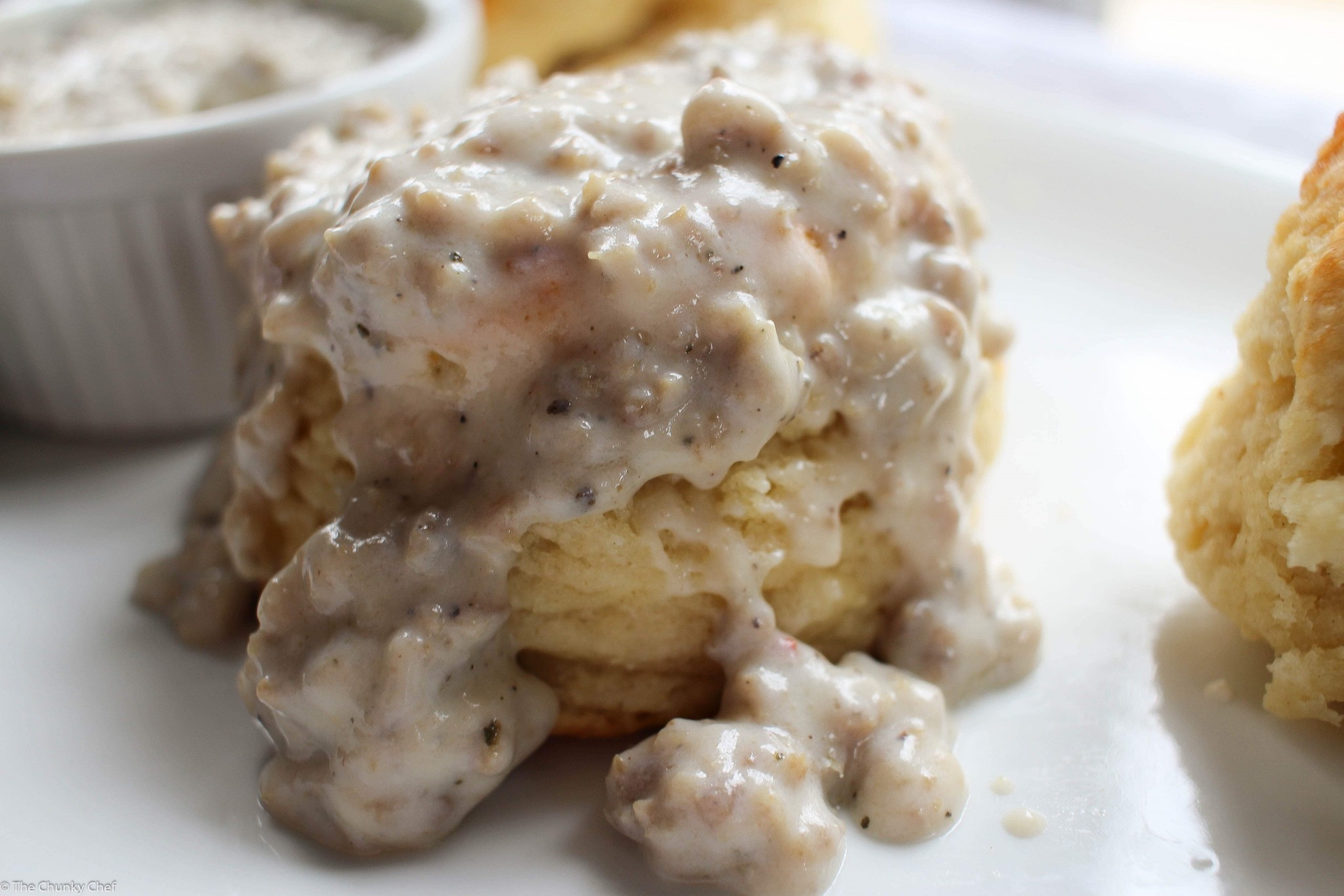 Buttermilk Biscuits and Sausage Gravy - The Chunky Chef