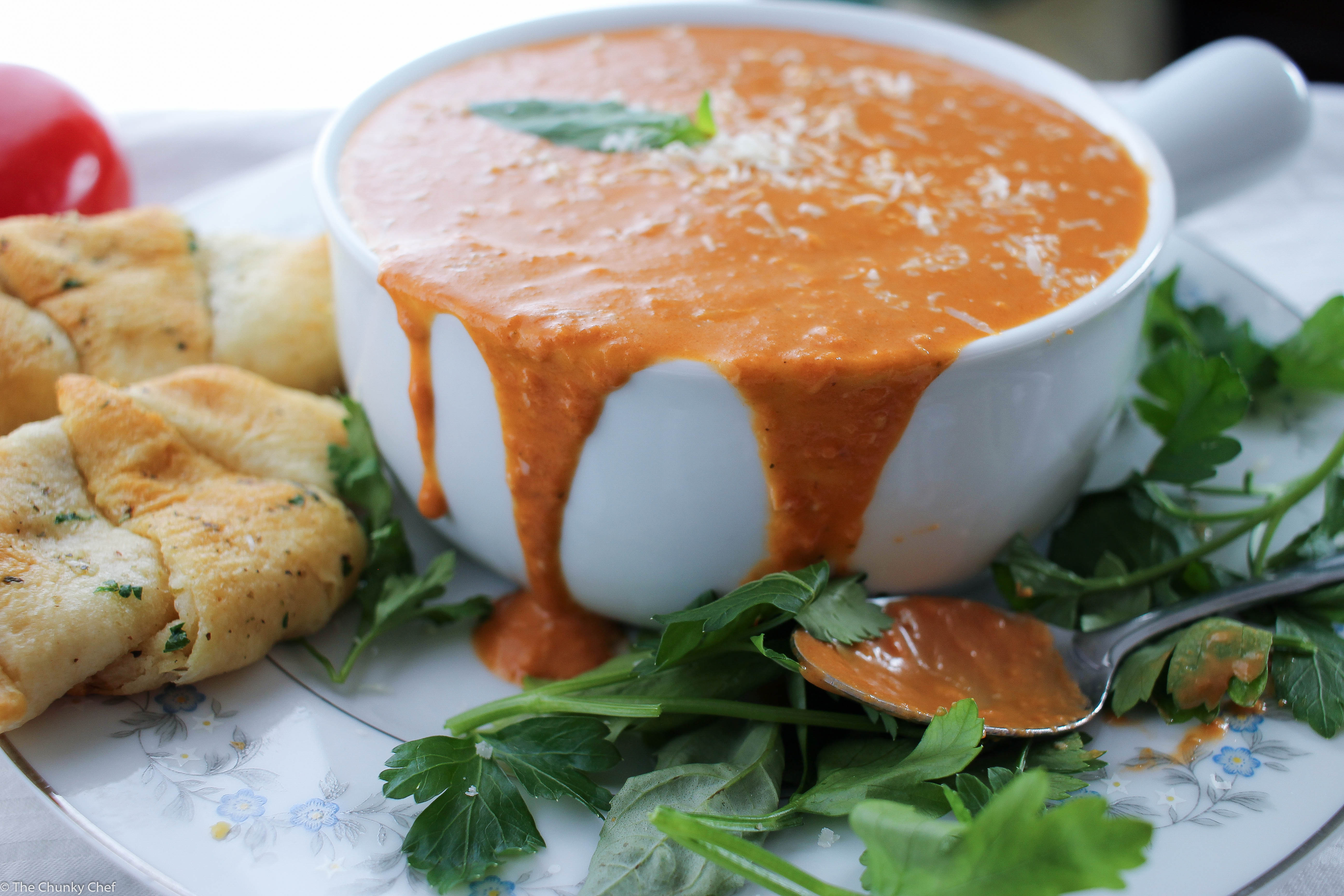 Slow Cooker Creamy Tomato Basil Soup The Chunky Chef