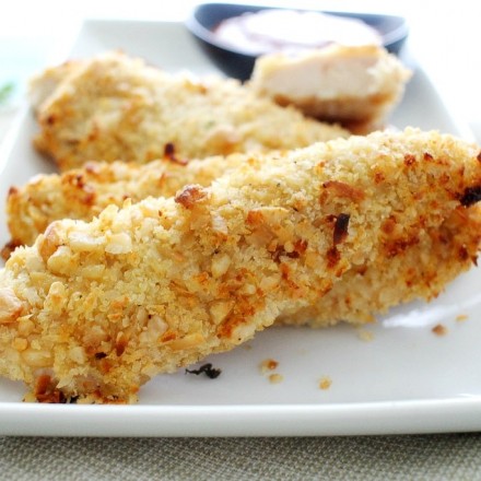 Coconut and Cashew Crusted Chicken Tenders - The Chunky Chef