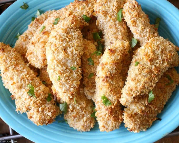 Baked Cashew Crusted Chicken Tenders - The Chunky Chef