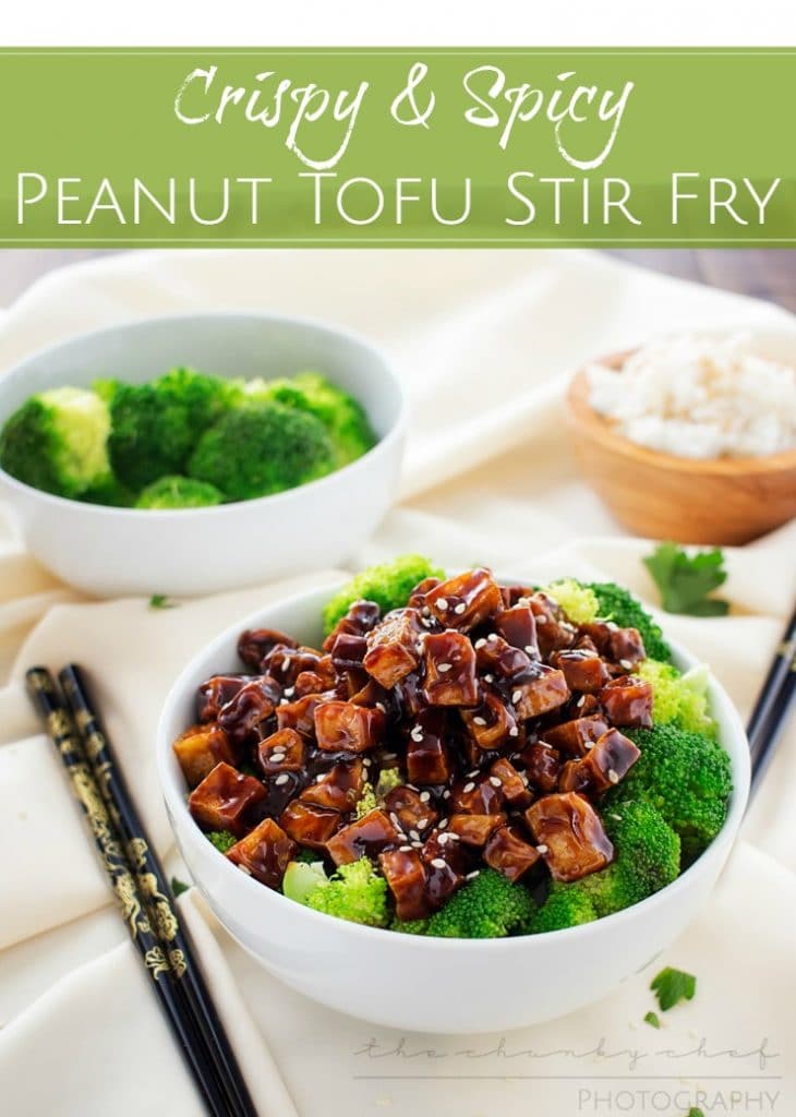 Crispy Spicy Peanut Tofu Stir Fry - The Chunky Chef