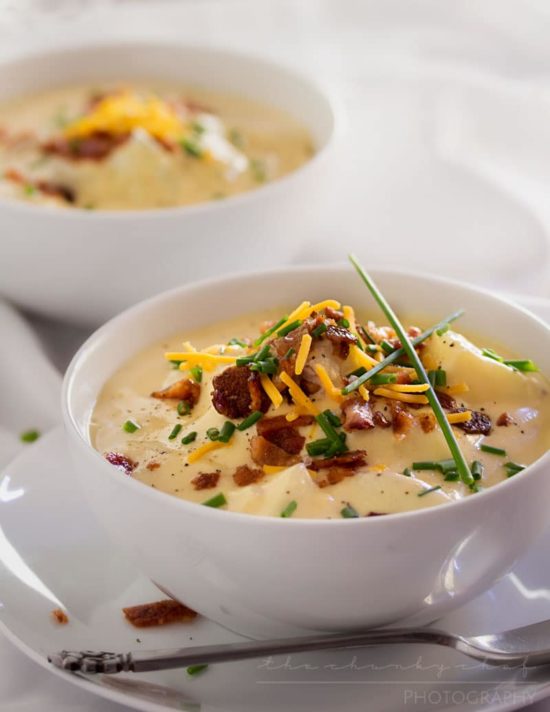 Copycat Loaded Baked Potato Soup - The Chunky Chef