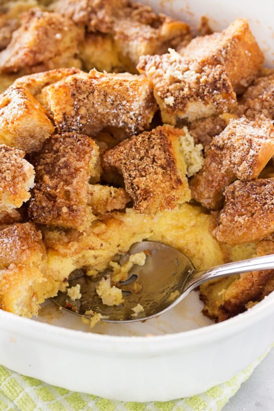 Overnight Bourbon Cinnamon French Toast Bake - The Chunky Chef