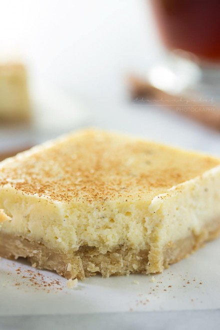 Vanilla Chai Cheesecake Bars - The Chunky Chef