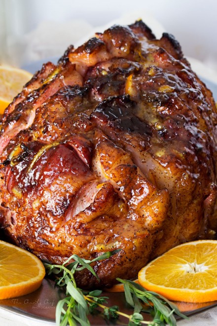 Bourbon Orange Glazed Ham - The Chunky Chef