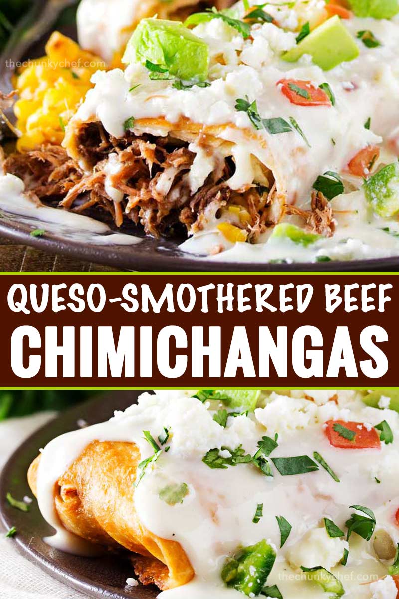 Casa Mamita Steak & Cheese Chimichanga  Cheesy sauce, Food, Mexican food  recipes