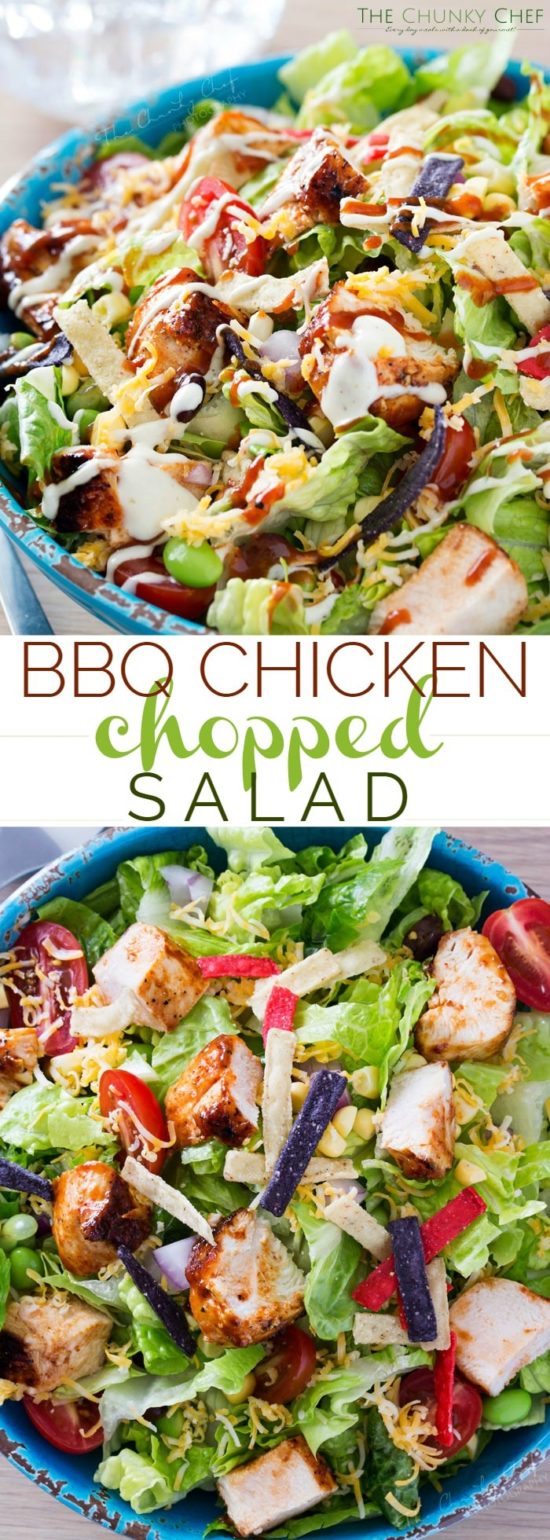 Grilled BBQ Chicken Salad - The Chunky Chef