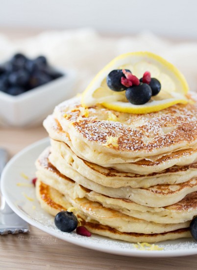 Lemon Ricotta Pancakes - The Chunky Chef