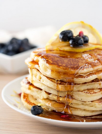 Lemon Ricotta Pancakes - The Chunky Chef