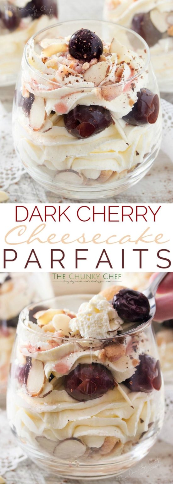 No Bake Cherry Cheesecake Parfaits - The Chunky Chef