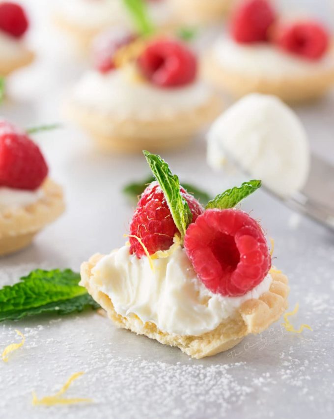 Mini No Bake White Chocolate Lemon Cheesecake Tarts - The Chunky Chef