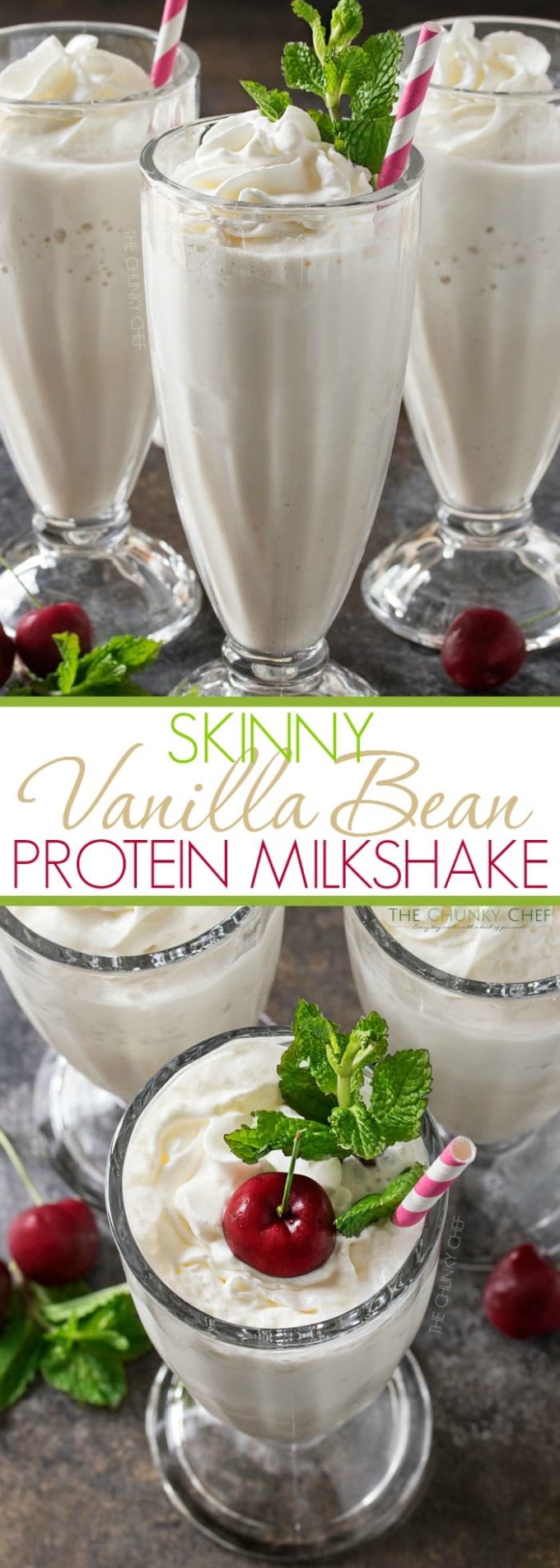 Skinny Vanilla Protein Milkshake - The Chunky Chef