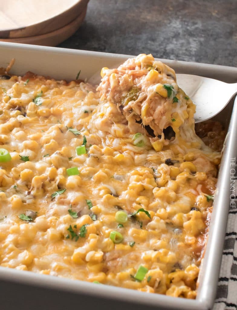 Chicken And Rice Enchilada Casserole - The Chunky Chef