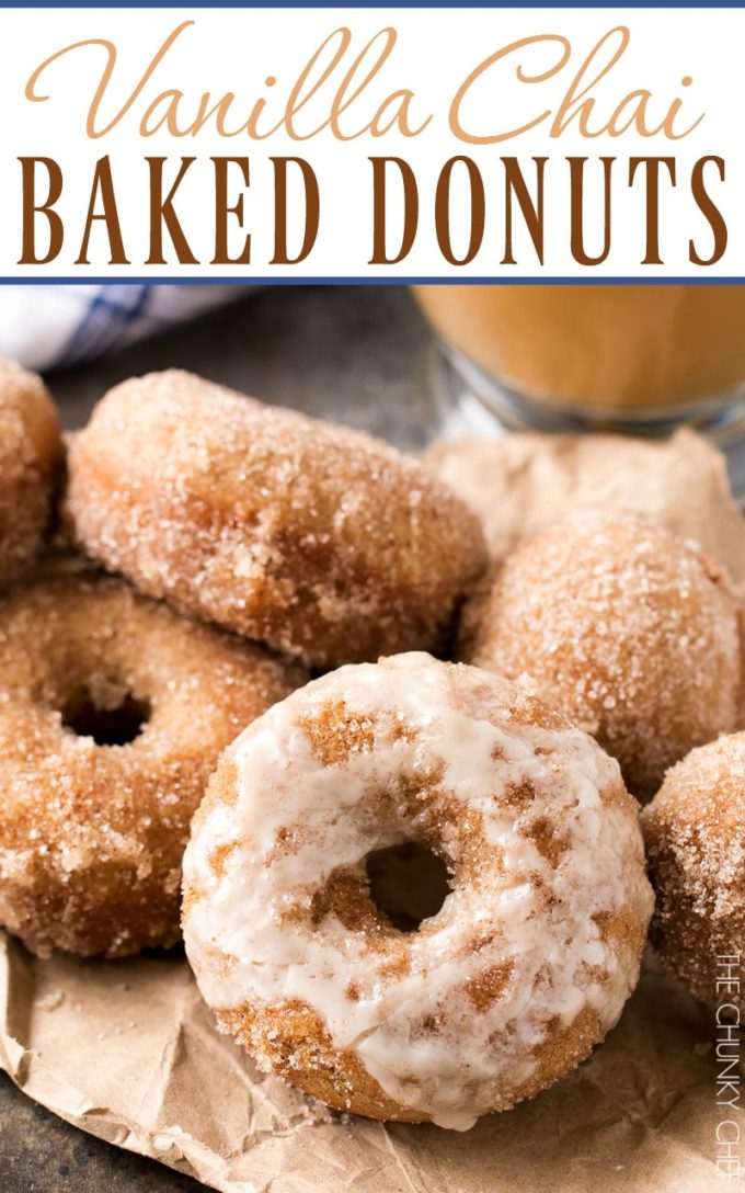 Baked Homemade Vanilla Chai Donuts - The Chunky Chef