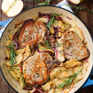 One Pan Pork Chops With Apples And Onions - The Chunky Chef