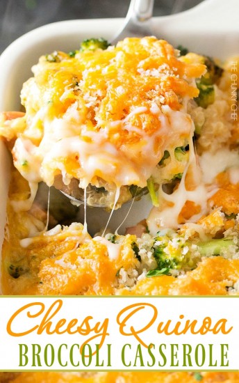 Cheesy Quinoa and Sausage Broccoli Casserole - The Chunky Chef