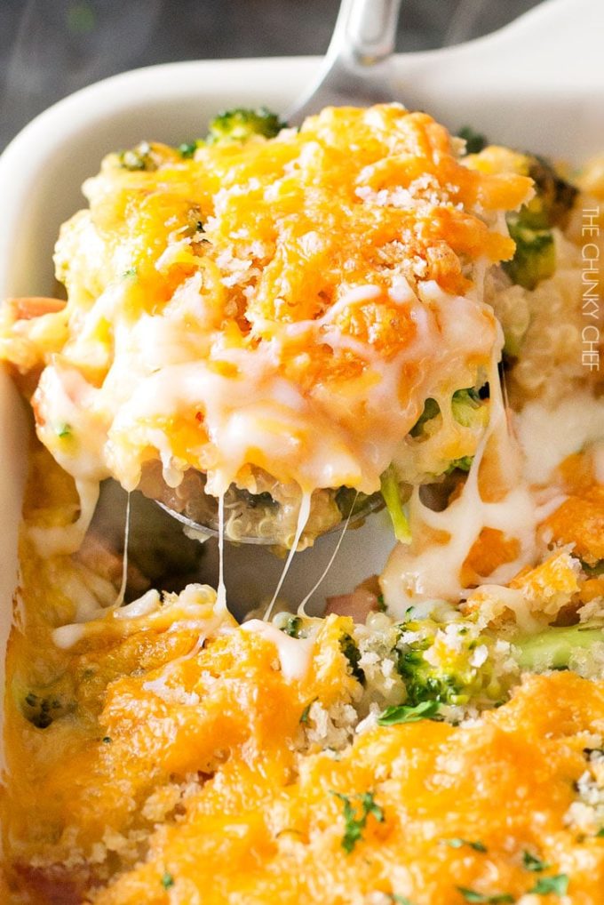 Cheesy Quinoa And Sausage Broccoli Casserole The Chunky Chef