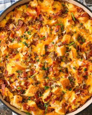 Sweet Croissant Breakfast Casserole (make-ahead) - The Chunky Chef