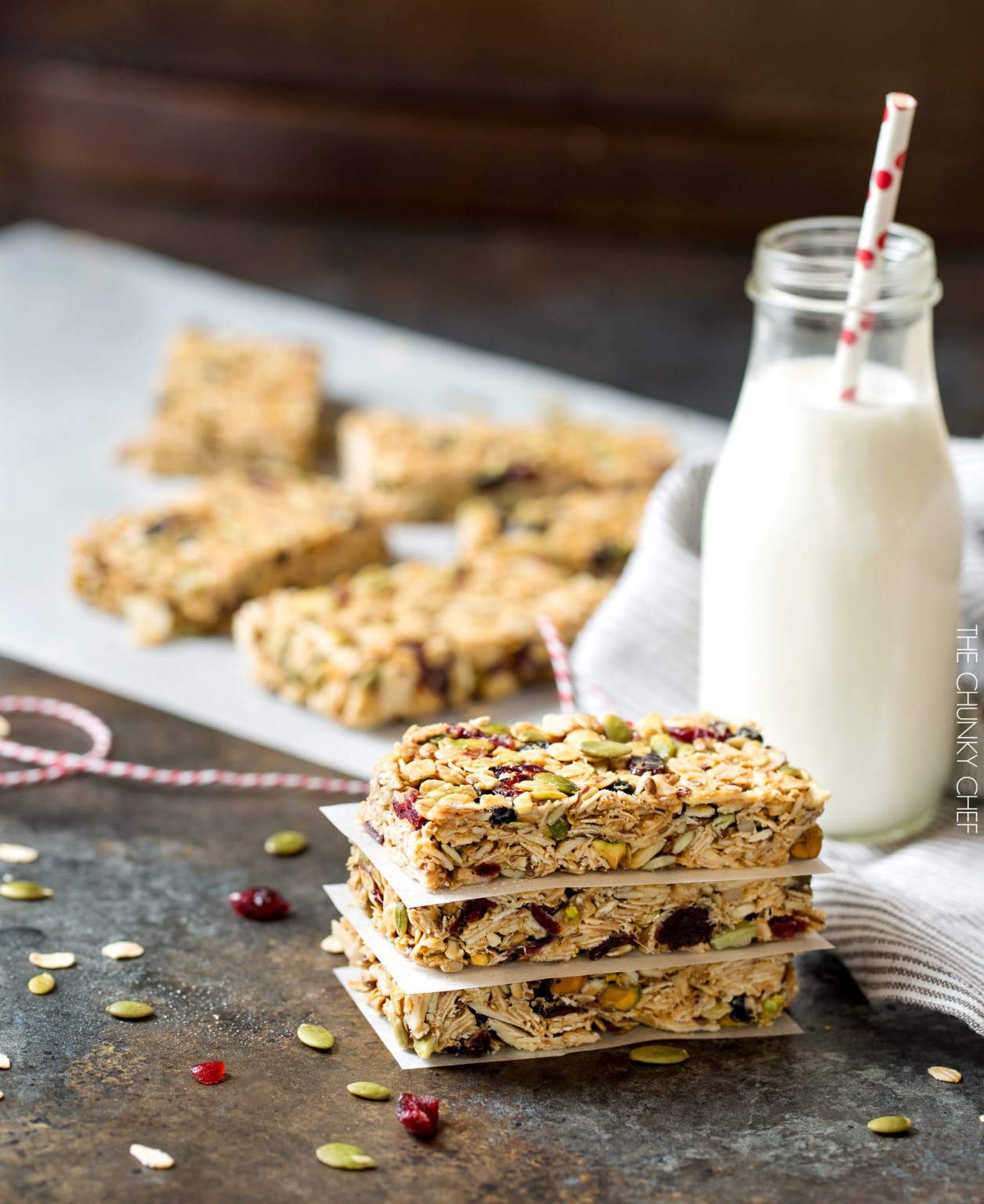 No Bake Chewy Trail Mix Granola Bars The Chunky Chef