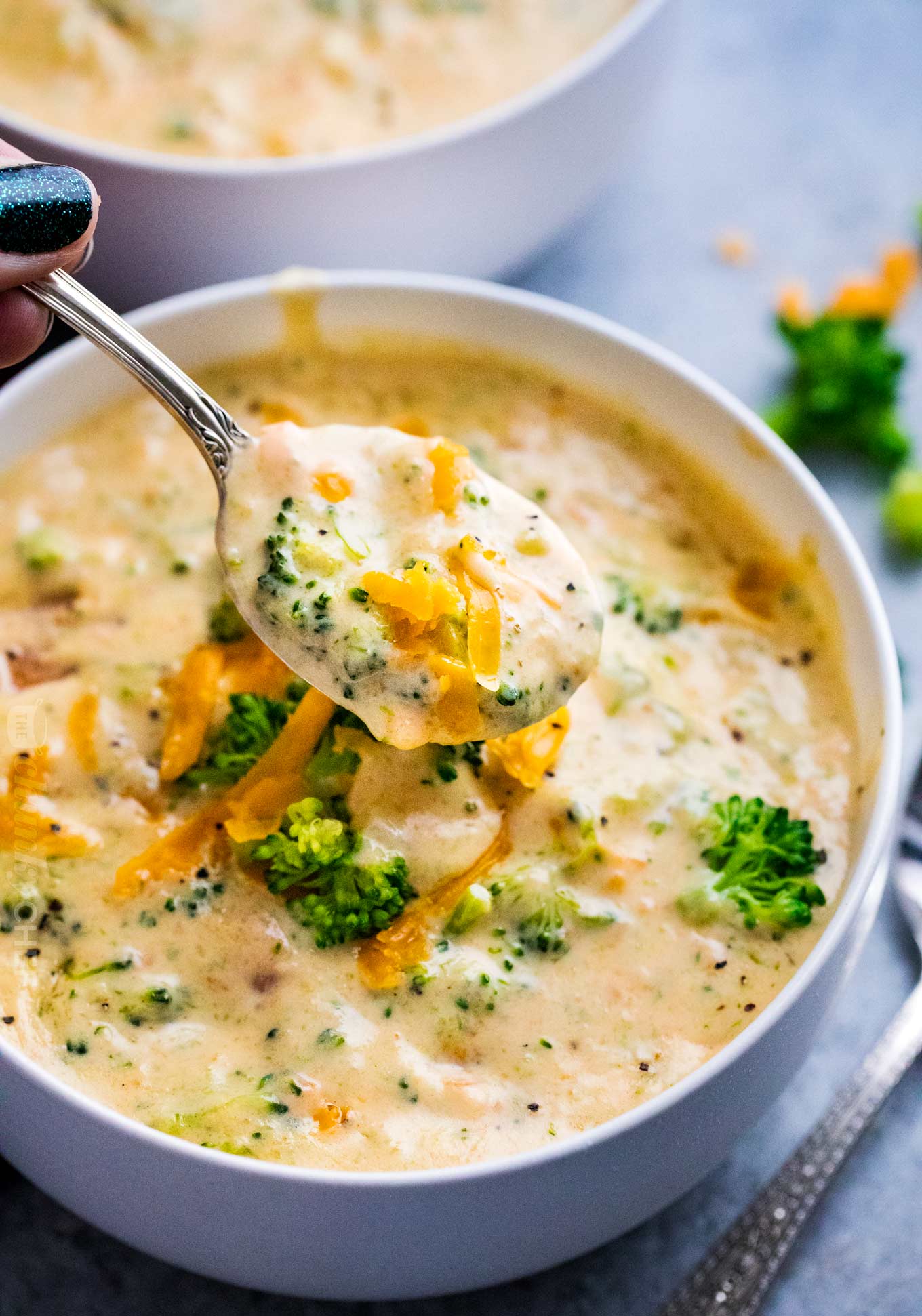 Creamy Broccoli Cheddar Soup - The Chunky Chef