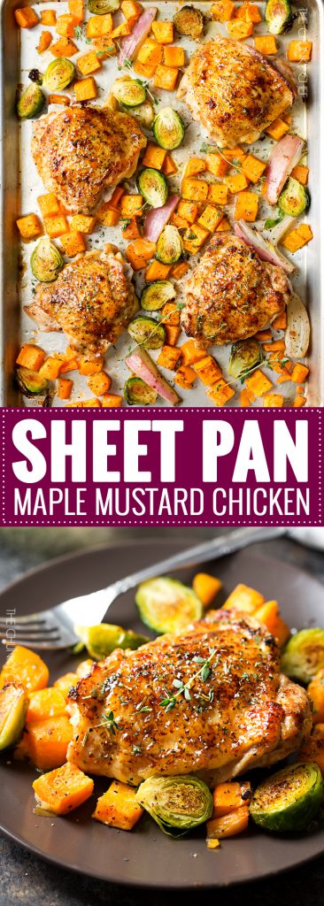 Sheet Pan Maple Mustard Roasted Chicken - The Chunky Chef