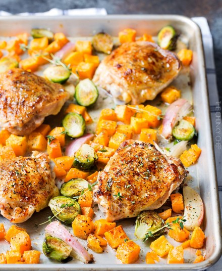 Sheet Pan Maple Mustard Roasted Chicken - The Chunky Chef