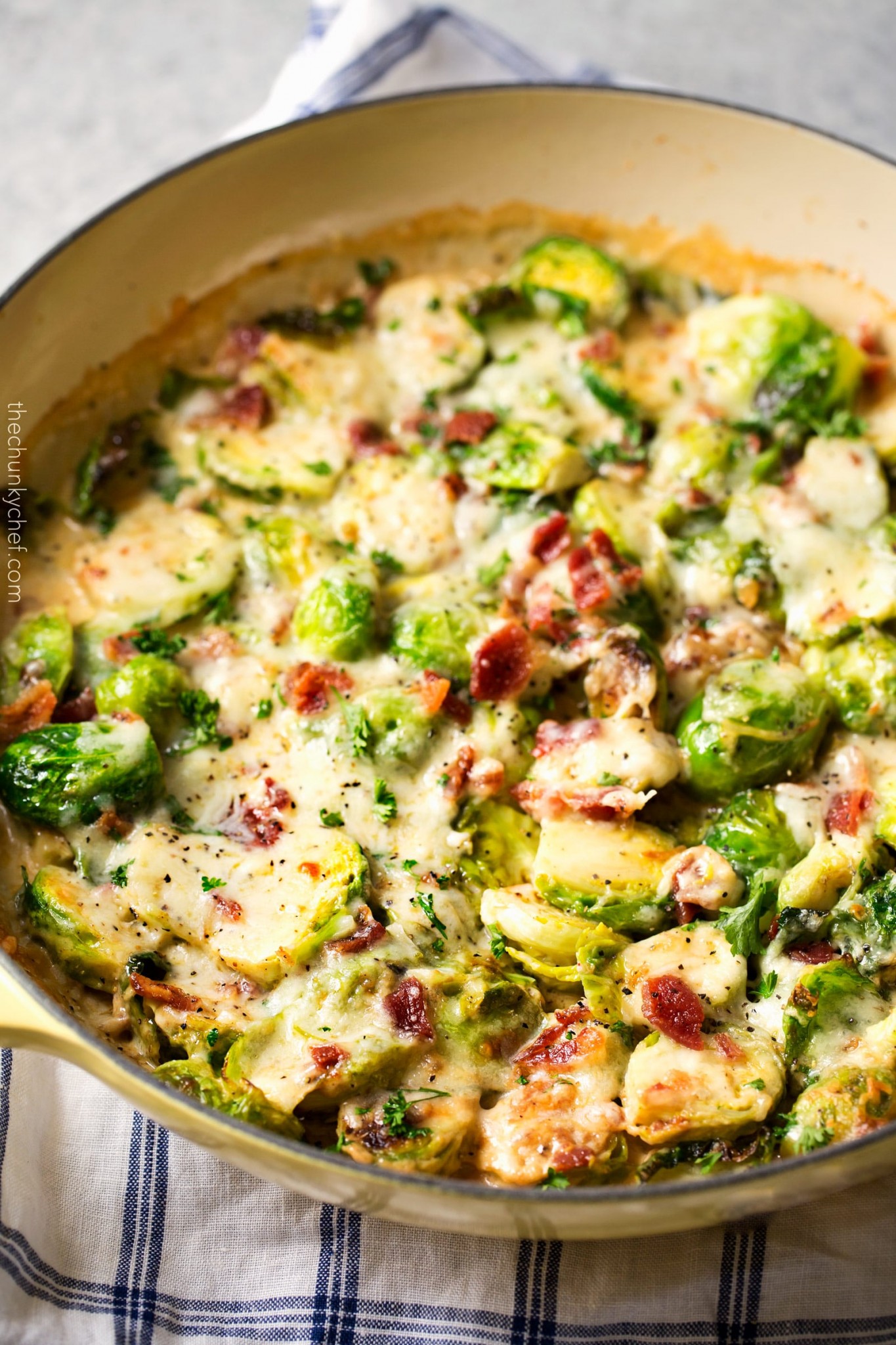 Brussels Sprouts Gratin (holiday side dish!) - The Chunky Chef