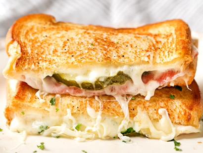 Salami and Pickle Grilled Cheese - The Chunky Chef