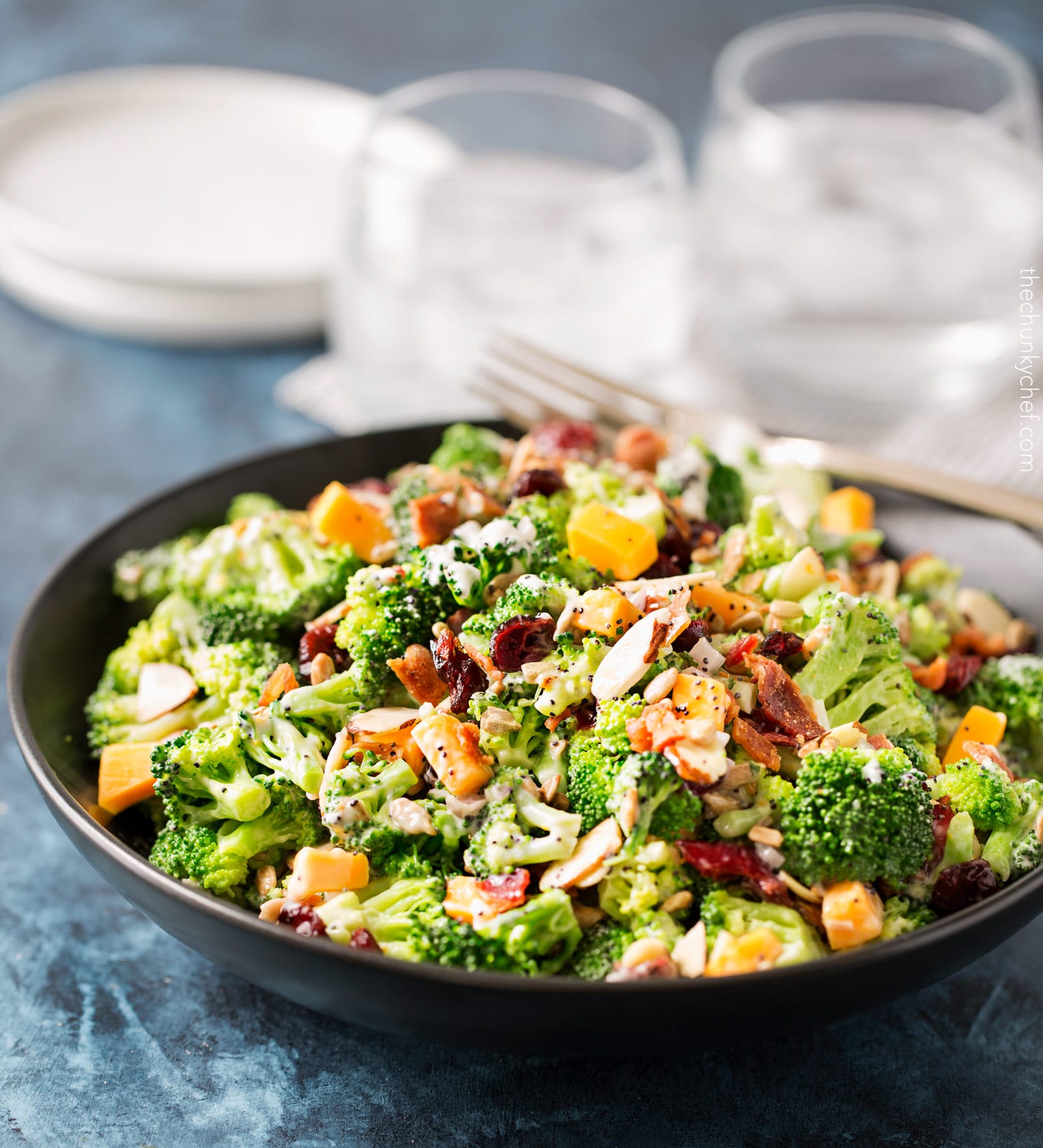 Cranberry Almond Broccoli Salad 7 The Chunky Chef   Cranberry Almond Broccoli Salad 7 