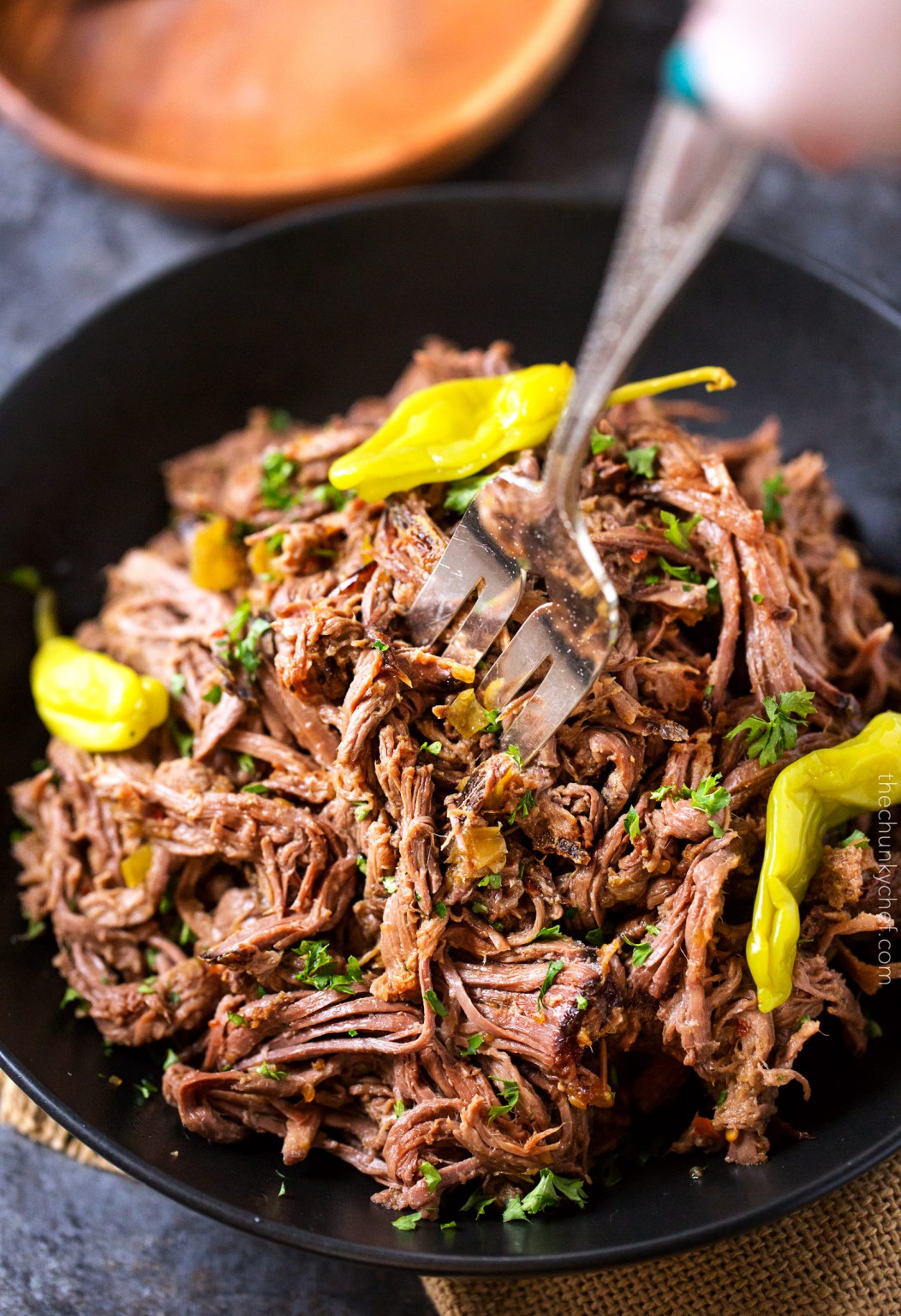 Slow Cooker Shredded Italian Beef The Chunky Chef 0841