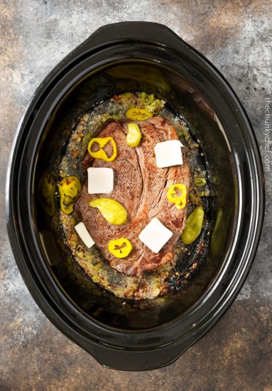 Slow Cooker Shredded Italian Beef - The Chunky Chef