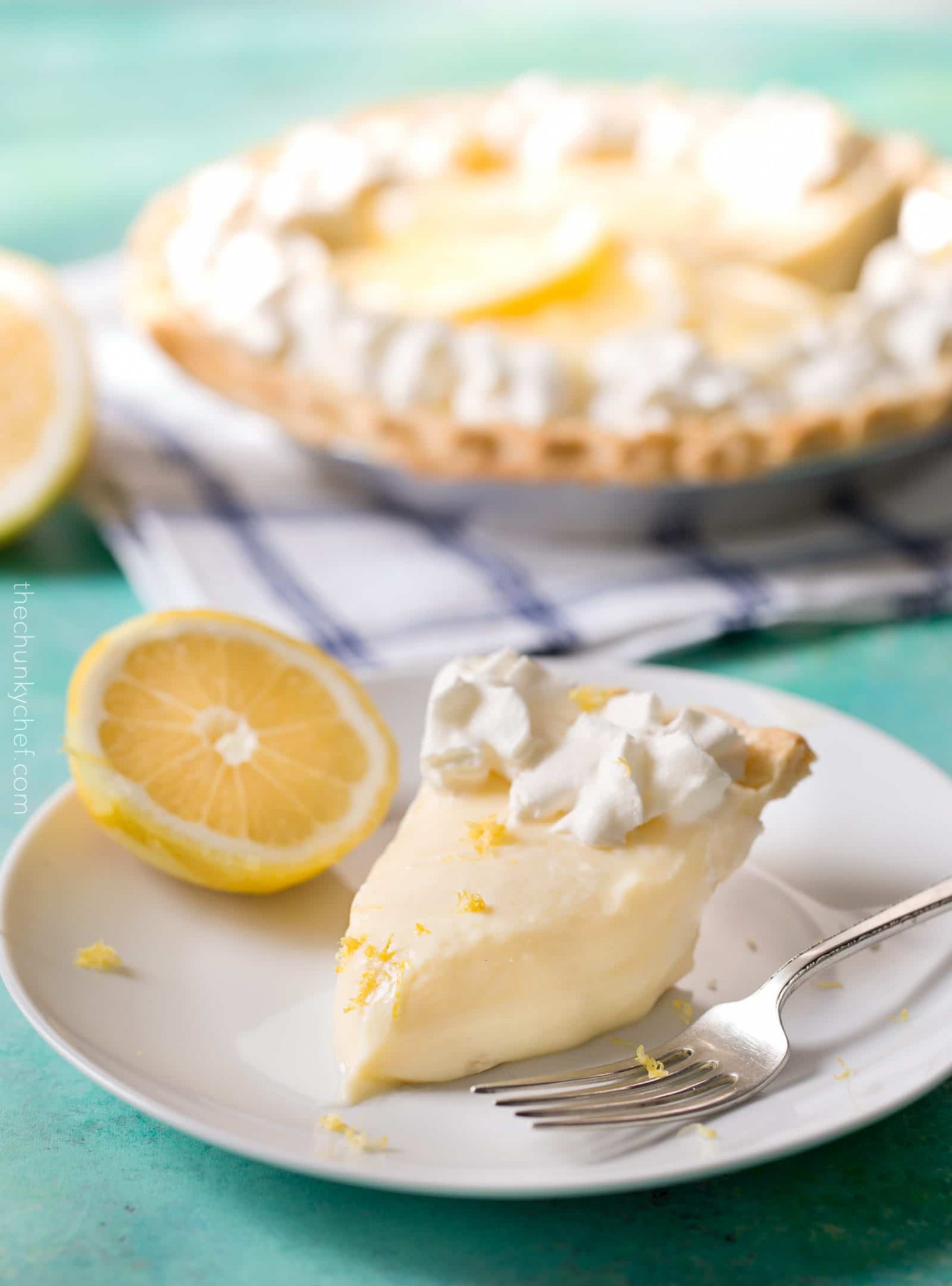 Creamy Sour Cream Lemon Pie - The Chunky Chef