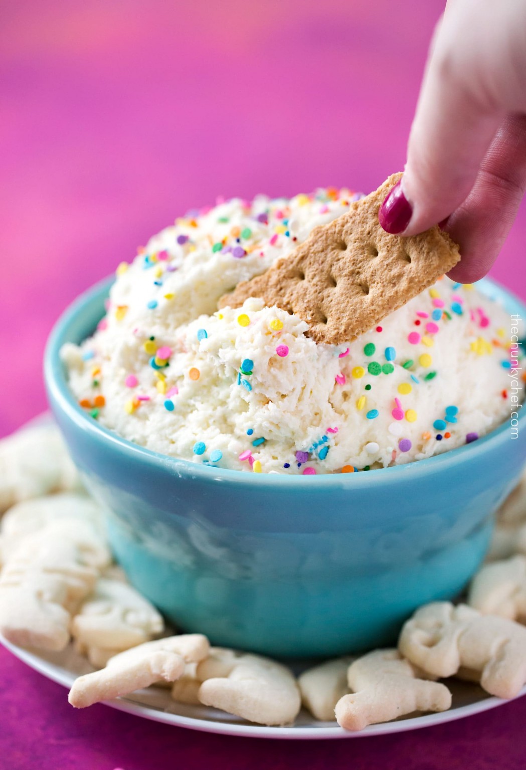 Four Ingredient Funfetti Cake Batter Dip - The Chunky Chef