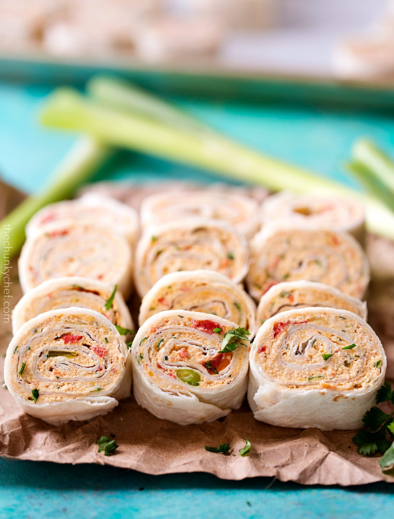 Chicken Taco Mexican Pinwheels - The Chunky Chef