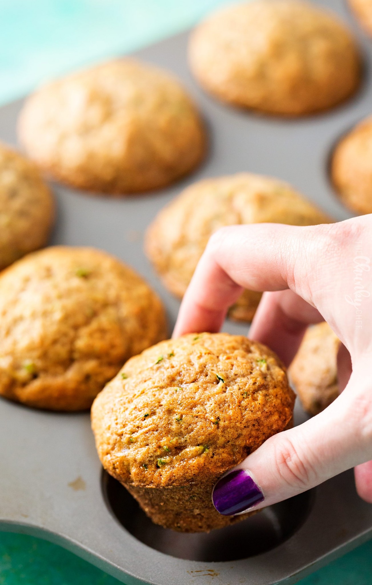 One Bowl Zucchini Muffins - The Chunky Chef