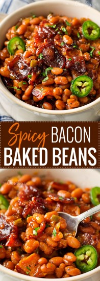 Spicy Baked Beans With Bacon - The Chunky Chef