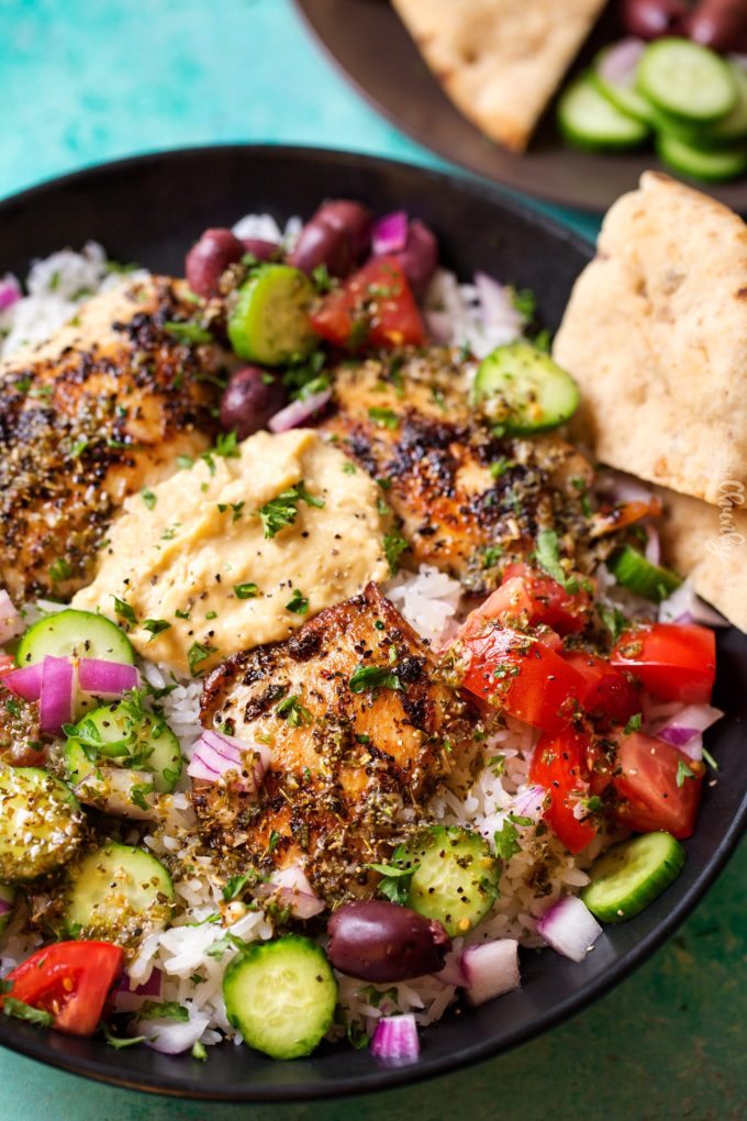 20 Minute Greek Chicken Rice Bowl The Chunky Chef 2301