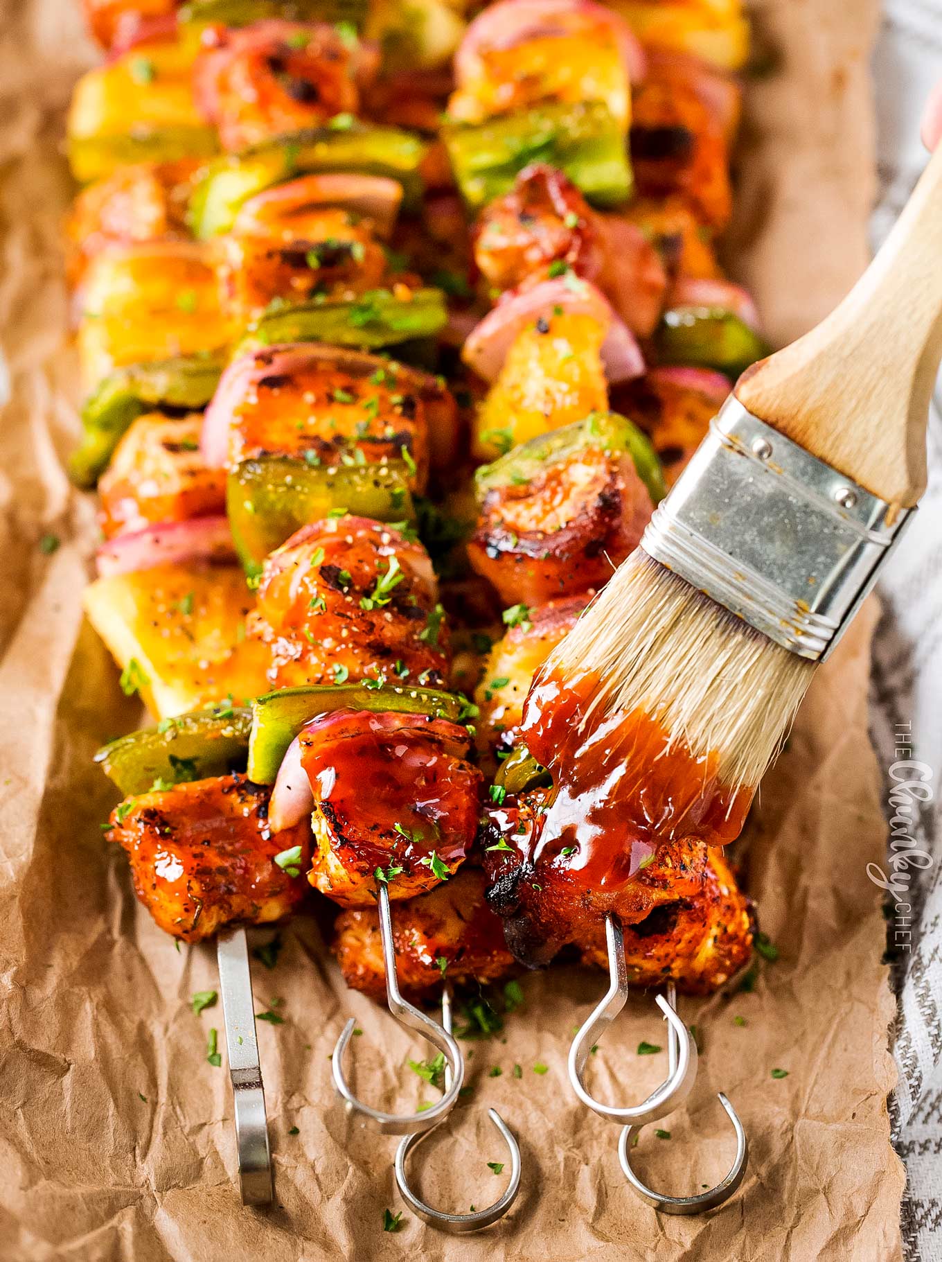 Grilled BBQ Chicken Kabobs (perfect for summer!) The Chunky Chef