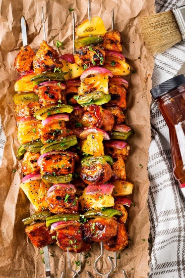 Grilled BBQ Chicken Kabobs (perfect for summer!) - The Chunky Chef