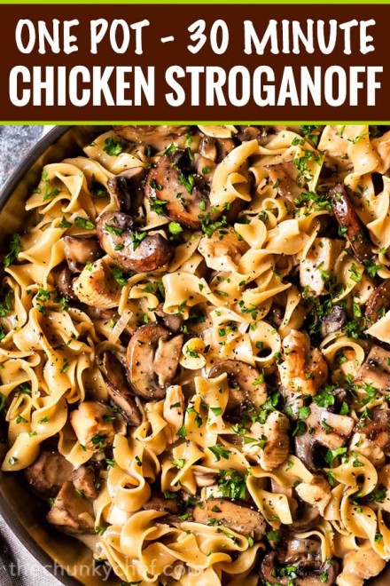 Chicken Stroganoff - 30 Minute, One Pot Meal - The Chunky Chef