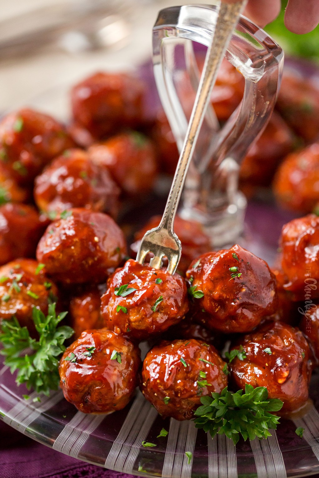 Cranberry BBQ Crockpot Meatballs The Chunky Chef