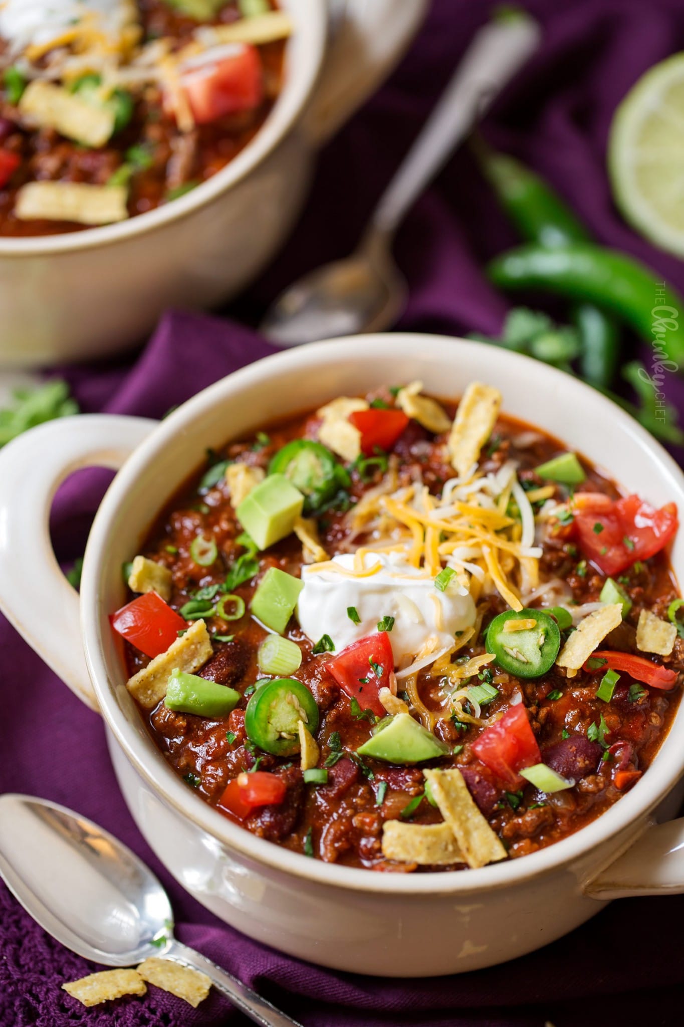 Classic Beef and Bean Slow Cooker Chili - The Chunky Chef